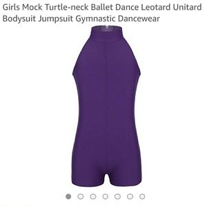 turtleneck ballet dance leotard unitard purple